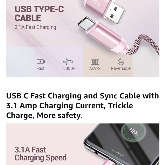 New 2 usb charging cords - Picture 2 of 6